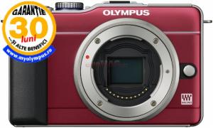 Olympus - Camera Foto Pen E-PL1 Body (Rosie) + Card SDHC 4GB (Clasa 6) + Geanta Edit 100