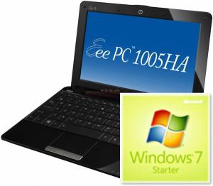 ASUS - Laptop Eee PC 1005HA (Negru) + Windows 7