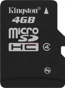 Kingston - Card Kingston microSDHC 4GB (Class 4)
