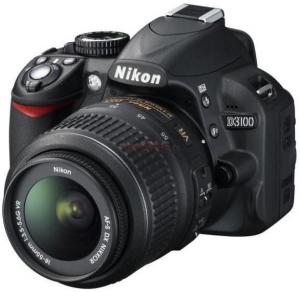 NIKON - Promotie  Aparat Foto D-SLR NIKON D3100 (Negru) cu Obiectiv 18-55mm VR, Filmare Full HD