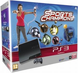 Sony -   Consola PlayStation 3 Slim (320GB) + joc Sports Champion (PS3) + Camera Web + Motion Controller Wireless Move