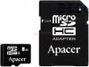 Apacer - card microsdhc 8gb (class 4) + 1 adaptor sd
