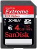 Sandisk -  card sdhc extreme hd 4gb