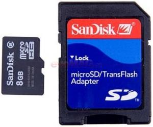 SanDisk - Card microSDHC 8GB (Class 2) + Adaptor SD Bulk