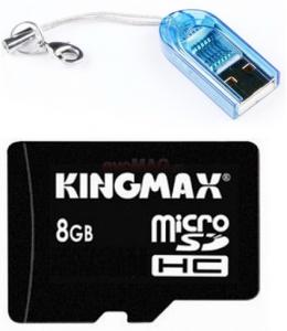 Kingmax - Card microSDHC 8GB (Class 6) + microSD Reader