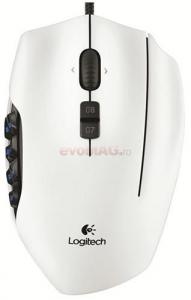 Logitech - Mouse Logitech Wired Laser G600 pentru gaming (Alb)
