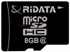 Ridata - Card microSDHC 8GB (Class 6) + 1 Adaptor