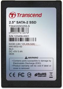 Transcend - SSD 2.5" SATA, SATA II 300, 64GB (SLC)