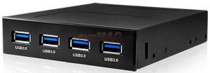 RaidSonic - Hub USB IB-866 4 porturi USB 3.0 (Negru)