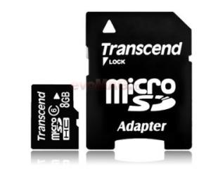 Transcend - Cel mai mic pret! Card memorie 8GB micro SD Class 6