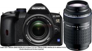 Olympus -  Promotie  E-520 Tele Double Zoom Kit  (Body + 14-42mm f/3.5-5.6 + 70-300mm f/4.0-5.6)