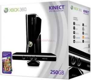 Microsoft - Consola Xbox Slim, HDD 250GB, Kinect + Kinect Adventures