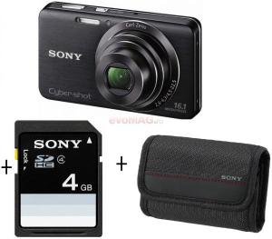 Sony -  Aparat Foto Digital DSC-W630 (Negru) + Card 4GB + Husa