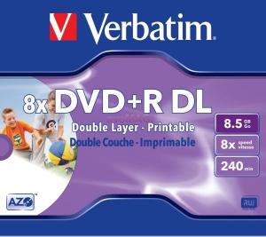 Verbatim -    Blank DVD+R&#44; 8X&#44; 8.5GB&#44; Inkjet Printable