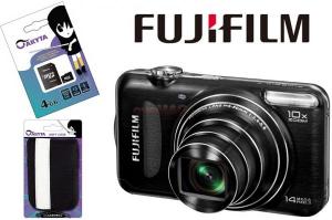Fujifilm - Promotie Camera Foto Digitala Finepix T200 (Neagra), Zoom Optic 10x, 14MP, Filmare HD + Card SD 4GB + Husa