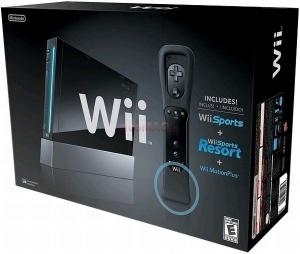 Nintendo - Consola Wii Family Pack + Wii Sports Resort Pack + Wii Remote Plus (Neagra)