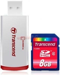 Transcend - Cel mai mic pret! Card SDHC class 2 8GB + Card Reder