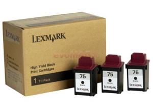 Lexmark - Cel mai mic pret! Cartus cerneala Nr.75 (Negru - 3 cartuse de mare capacitate)