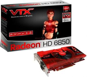 VTX3D - Placa Video Radeon HD 6850 1GB, GDDR5, 256 bit, Dual-link DVI-I, Single-Link DVI-D, HDMI, DisplayPort, PCI-E 2.1