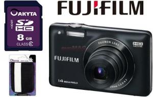 Fujifilm -   Aparat Foto Digital Fujifilm FinePix JX500 (Negru) + Card SD 8GB + Husa