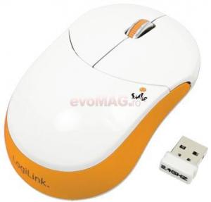 LogiLink - Mini Mouse Optic Wireless Smile ID0073 (Portocaliu)