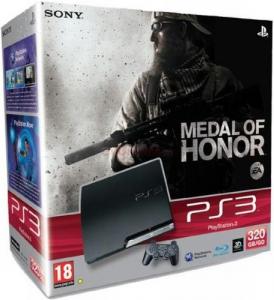 Sony - Cel mai mic pret!  Consola PlayStation 3 Slim (320GB) + joc Medal of Honor (PS3)