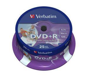 Verbatim - Blank DVD+R, 4.7GB, 16x (pachet 25 bucati)
