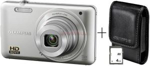 Olympus - Promotie Aparat Foto Digital VG-130 (Argintiu) + Card 4GB + Husa, Filmare HD + CADOU