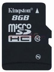 Kingston - Card Kingston microSDHC 8GB (Class 10)