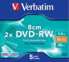 Verbatim - lichidare! blank dvd-rw, 1.46gb (pachet 5 bucati)