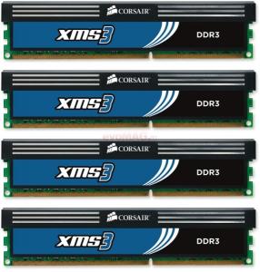 Corsair - Memorii XMS3 Classic Blue DDR3&#44; 4x2GB&#44; 1333MHz (BEMP / rev. B)