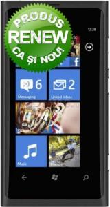 NOKIA -  RENEW! Telefon Mobil NOKIA Lumia 800, 1.4 GHz, Windows 7.5, AMOLED capacitive touchscreen 3.7", 8MB, 16GB (Negru) (Logo)