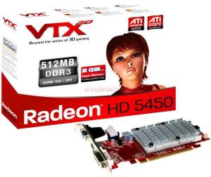 VTX3D - Cel mai mic pret!  Placa Video Radeon HD 5450, 512MB, DDR3, 64 bit, DVI, HDMI, VGA, PCI-E 2.1