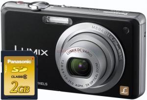 Panasonic - Camera Foto DMC-FS10 (Neagra) + Card SD 2GB + Geanta