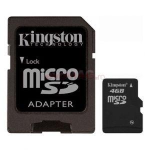 Kingston - Card Kingston microSDHC 4GB + adaptor SD