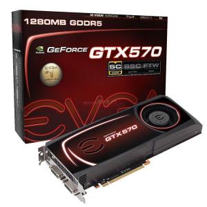 EVGA - Placa Video GeForce GTX 570 Superclocked, 1.2GB, GDDR5, 320 bit, 2x Dual-link DVI-I, miniHDMI, PCI-E 2.0