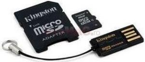 Kingston - Card Kingston microSDHC 8GB (Class 10) + Adaptor SD + USB Reader