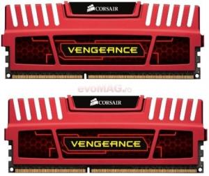 Corsair -    Memorii Corsair Vengeance Red DDR3, 2x4GB, 1600MHz (dual channel)