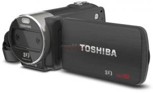 Toshiba - Camera Video Camileo Z100 3D (Neagra), Filmare Full HD, Poze 3D, 16MP, LCD Touchscreen 2.8"