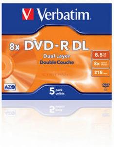 Verbatim - Blank DVD-R, 8.5GB, 8x (5 bucati)