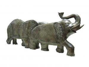 Statueta lemn familie elefanti