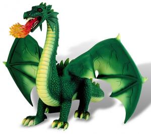 Dragon cu flacari - Verde