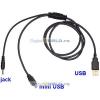 Cablu dual usb - jack 4.0mm + mini-usb pentru
