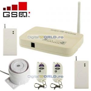 Alarma wireless de locuinta, cu apelator telefonic GSM si functie de monitorizare audio, model SP-0235