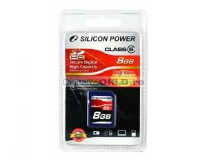 Card memorie SD, SDHC 8GB, clasa 6, Silicon Power