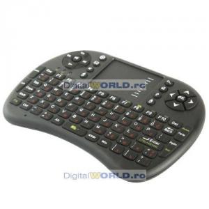Copie Tastatura cu touch-pad, Kit wireless 2.4GHz, model mini, pentru Android, Windows, Linux, Sony PS3