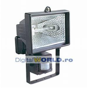 Reflector halogen 150W cu senzor miscare, sezor lumina (crepuscular), proiector cu detectie de miscare