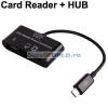 Reader carduri, HUB USB, Kit conectare OTG pentru tablete PC, telefoane smartphone