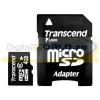 Card memorie MicroSD, 4GB, clasa 6, cu adaptor SD, Transcend