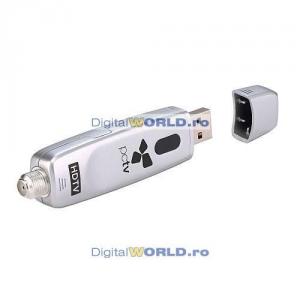 TV tuner extern USB, dual Hybrid, Digital DVB-T + Analog PAL/NTSC + Radio FM, MPEG-4, Full HD